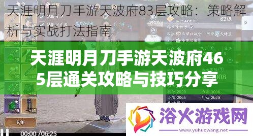 天涯明月刀手游天波府465层通关攻略与技巧分享